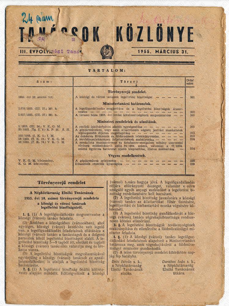 Archív kép tanácsok közlönye he739u-img760